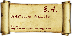 Brüszler Ancilla névjegykártya